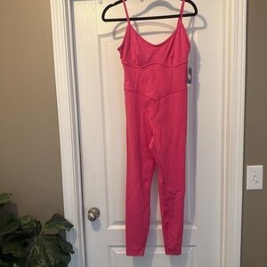 JoyLab Hot Pink Slim Spaghetti-Strap Jumpsuit